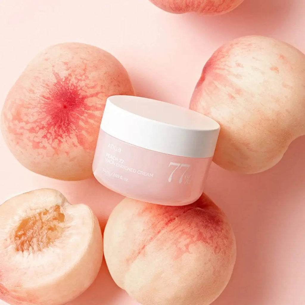 Peach 77% Niacin Enriched Cream ANUA creme facial coreano pêssego luminosidade pele cosmética coreana Portugal