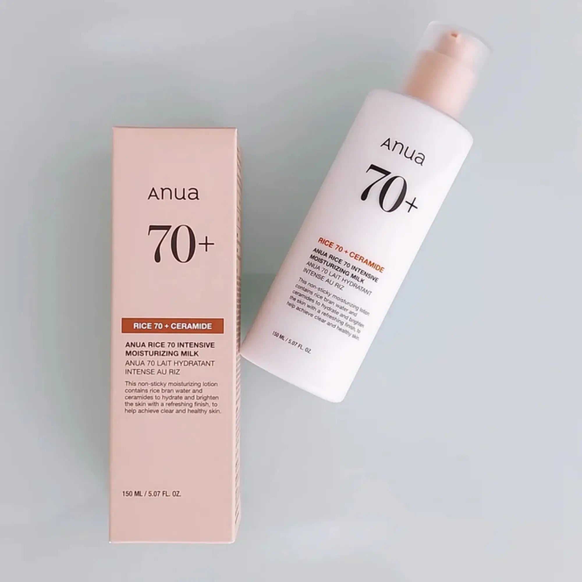 Anua – Rice 70 Intensive Moisturizing Milk, hidratante coreano com arroz que reforça a barreira cutânea, cosmética coreana skincare Portugal