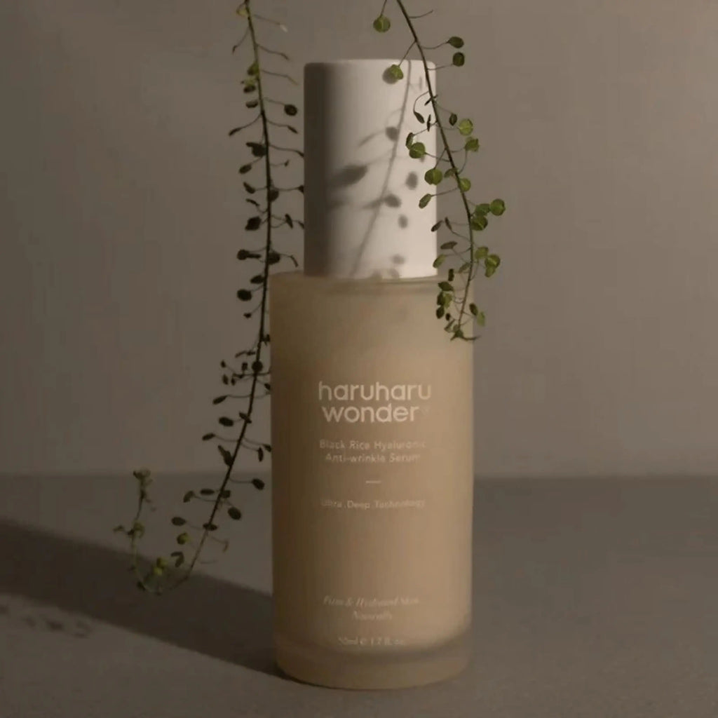 Black Rice Hyaluronic Anti-Wrinkle Serum da Haruharu Wonder sérum coreano ácido hialurónico suavizar rugas skincare Portugal
