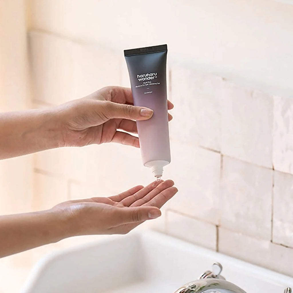 Black Rice Moisture 5.5 Soft Cleansing Gel da Haruharu Wonder gel limpeza coreano arroz preto pele sensível skincare Portugal