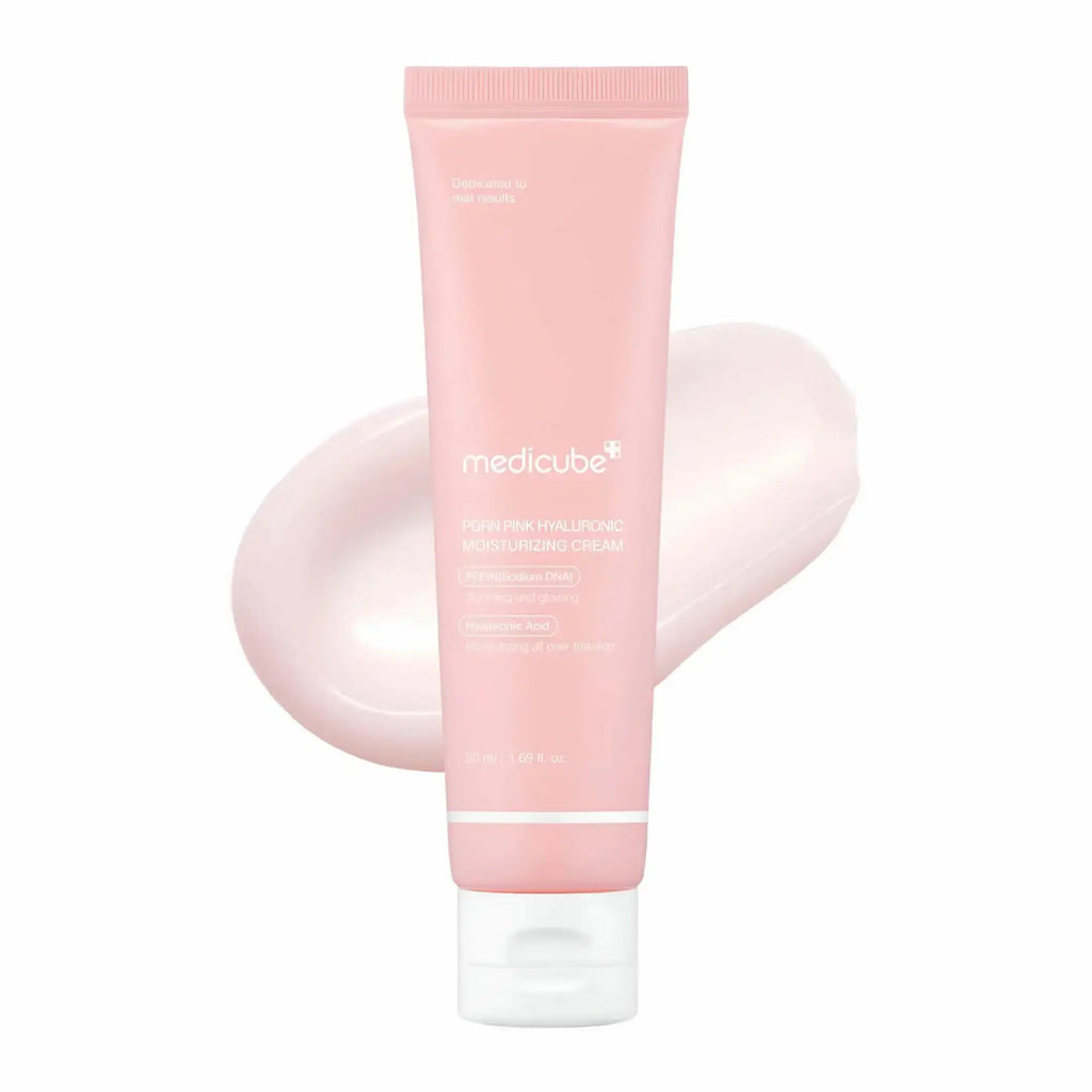 Medicube PDRN Pink Hyaluronic Moisturizing Cream textura hidratante com ácido hialurónico Portugal